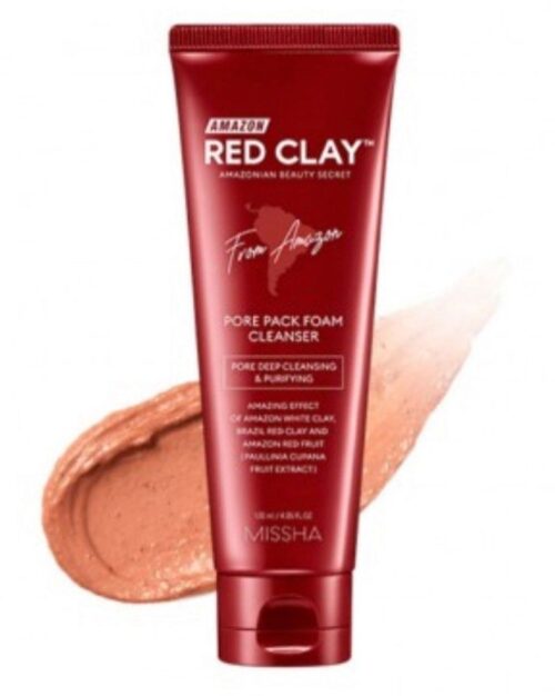 Missha-Amazon-Red-Clay-Pore-Pack-Foam-Cleanser-120ml